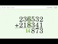 Long Addition Problem 236532 218341 Step-by-Step Solution Tiger Algebra
