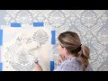 How To Stencil An Expensive Looking Accent Wall With A Damask Stencil
