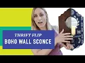 Thrift Flip Boho Wall Sconce DIY Bone Inlay Stencil