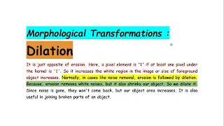 Morphological Transformations Dilation in OpenCV using Python