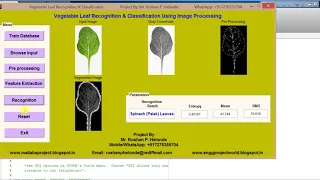 Vegetable Leaf Recognition using Image Processing Matlab Project with source code