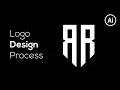 RR logo design illustrator tutorial - professional logo design