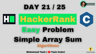 Simple Array Sum Algorithms HackerRank Tasin Coder