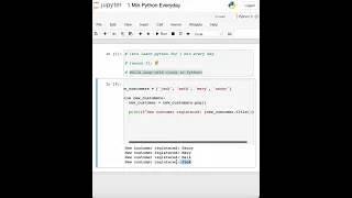 While Loop with lists in python 1 minute python lesson 21