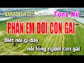Lagu Karaoke Phận Em Đời Con Gái Tone Nữ