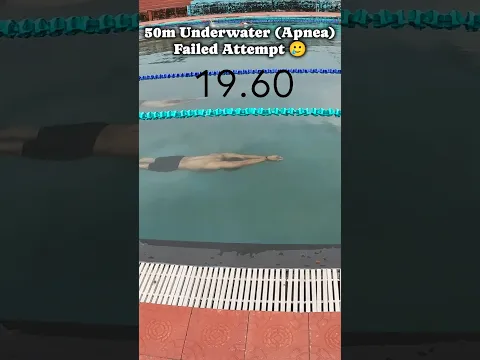 50m Underwater (No Breathe) Failed Attempt 🏊🏻 #swimming #underwater #apnea #swimmingpool