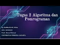 TUGAS 2 ALGORITMA PEMROGRAMAN UNIVERSITAS TERBUKA