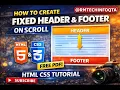 How to Create Fixed Header Footer on Scroll HTML CSS Tutorial RM Tech Info QTA