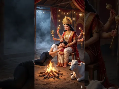 शीतलहर में कांपती मां दुर्गा 😭 | Ai Bhakti Video | Navratri Special | #shorts