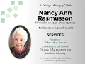 Nancy Rasmusson Celebration of Life Service - July 11 2025