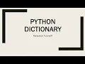 Python Dictionary Python programming language Data Types Malayalam Tutorial