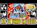 ALL 78 TURBO QR CODES BEYBLADE BURST TURBO APP 100 COLLECTION