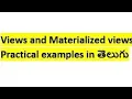 Views and Materialized views examples in Oracle explained in Telugu