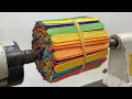 Amazing Woodturning Crazy - Perfect Combination Of Epoxy Resin Adhesive And Colored Popsicle Sticks