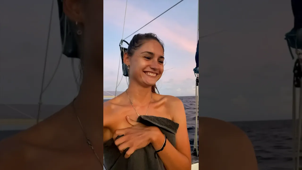 Showers at sea make you feel alive!🚿🌞 #sailing  #shorts