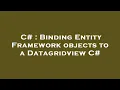 C Binding Entity Framework objects to a Datagridview C