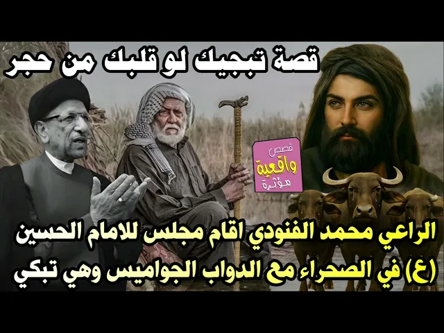 ⁣قصة ومعجزة الراعي محمد الفنودي الذي اقام مجلس للامام الحسين (ع) في الصحراء مع الدواب الجواميس (تبكي)