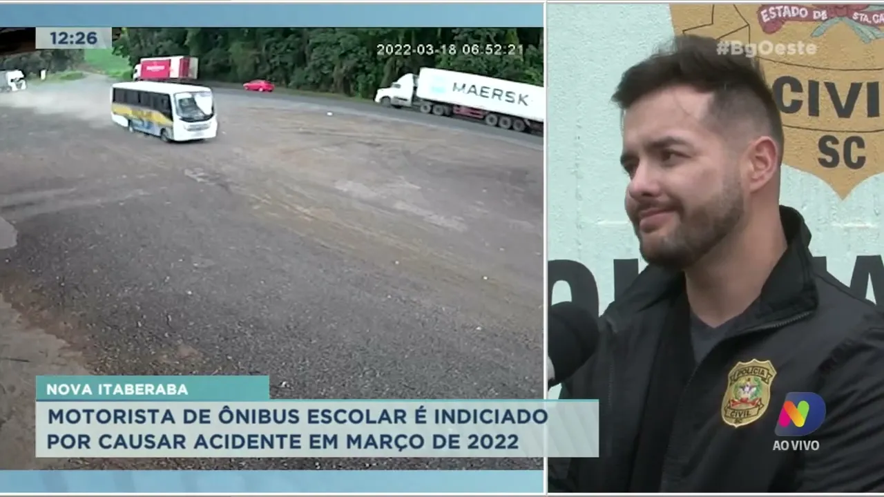 Motorista de ônibus escolar é indiciado por causar acidente em março de 2022 em Nova Itaberaba