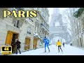 Lagu Paris Eiffel Tower 2026 ❄️ Snow Walk Beautiful - Champs-Élysées - 4K60fps HDR