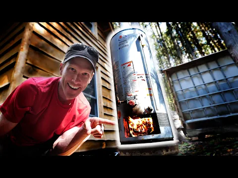 Download MP3 MacGyvered Hot Water Tank for Off Grid Cabin - Fire Burning