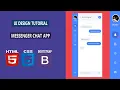 UI Design Tutorial - Messenger Chat App HTML CSS BOOTSTRAP