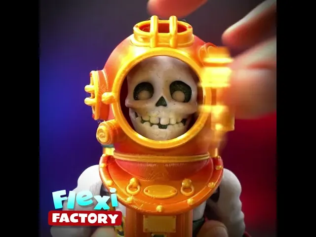 Flexi Factory Skeleton Diver with Scuba tank and 3mf included! video thumbnail