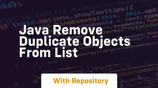 java remove duplicate objects from list