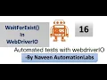 WaitForExist Sync method in WebDriverIO - Part