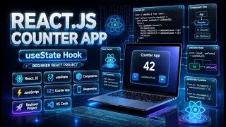 Counter App Using React js useState Hook Complete React Project Tutorial