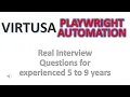 Virtusa Playwright Automation Python Interview Questions for 5 to 9 yrs - Testing Labs A to Z