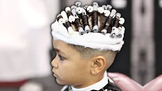 HOW TO GET CURLY HAIR USING WARM AND GENTLE PERM KIT I GAVE MY SON A PERM