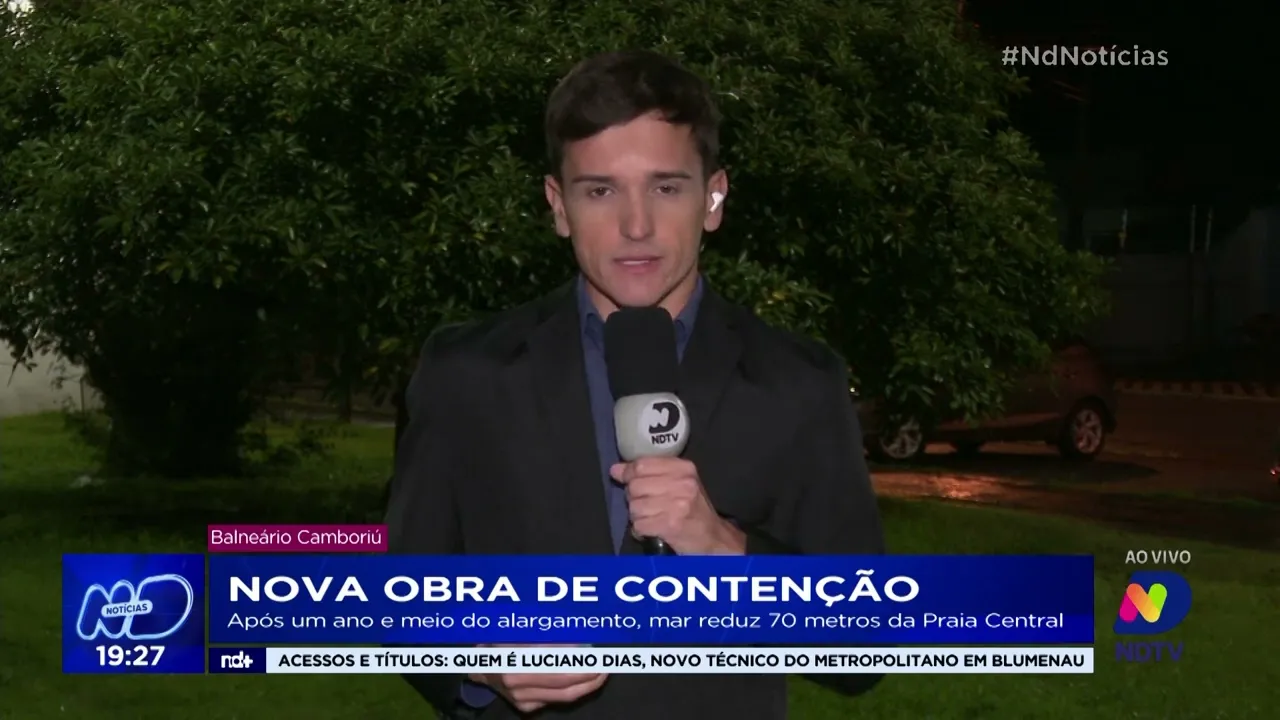 Após um ano e meio do alargamento, mar reduz 70 metros da Praia Central de Balneário Camboriú