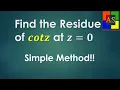 Find the residue of the complex function cot z at z 0