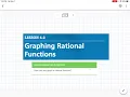 Graphing Rational Functions Lesson 4-2