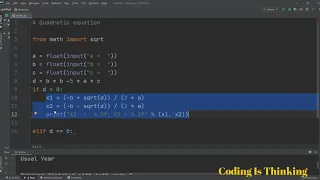 How to Solve quadratic equation in python Must Watch