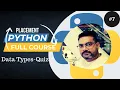 Session Data type Quiz in python Python Full Course