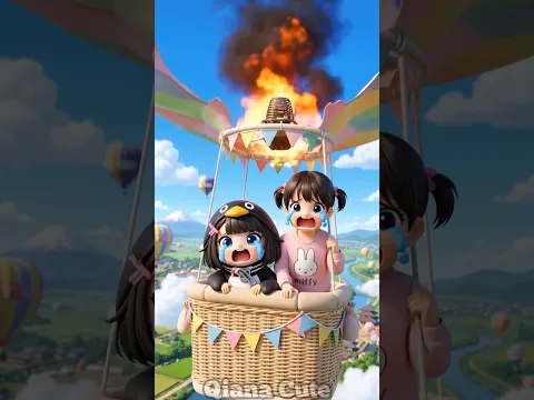 Adek Gugu Gaga Hot Air Ballonnya Terbakar #shorts #short #gugugaga #cute #kawaii #trending#viral#fyp