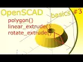 OpenScad tutorial basics 3 English version polygon linear - extrude rotate