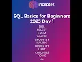 SQL basics for beginner 2025 Day3