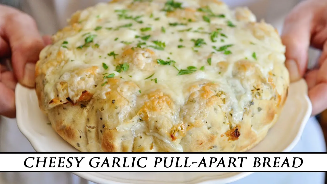 Cheesy Garlic PULL-APART Bread   Fast & Easy Recipe