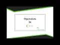 9 Operators Assignment Comparison Arithmetic and Logical in C by Code Academy in Urdu Hindi