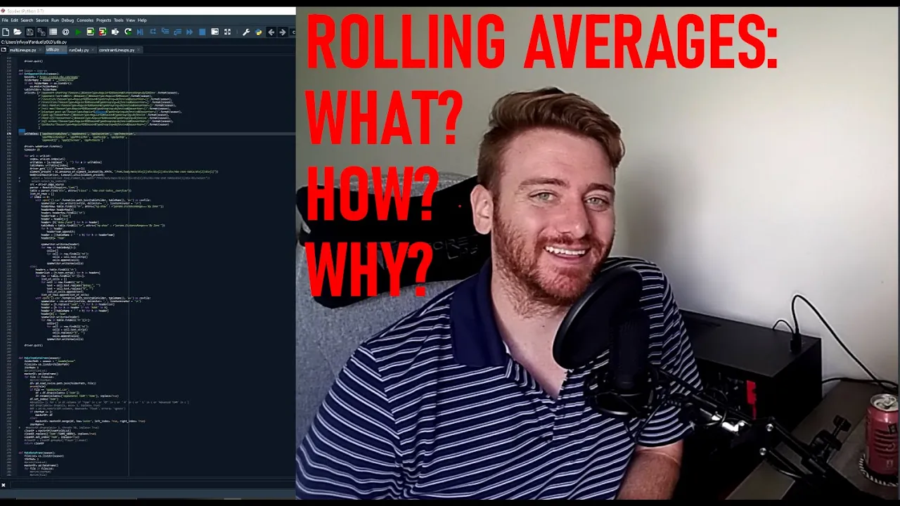 How to Calculate a Rolling Average in Python using Pandas! Compare 3-5-7 game trends!