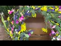 J FLORU Spring Wreath 24 Inch Summer Wreaths for Front Door Artificial Flower Wreath with Daisy and