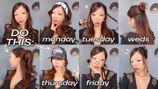 BAD AT HAIR do these hairstyles for each day of the week easy