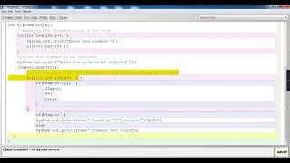 ARRAY LINEAR SEARCH JAVA CLASS by ASHISH