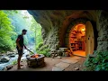 I Built a Hidden Shelter in the Jungle Inside a Giant Rock