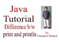 Learn Java Tutorial 9 Difference between println and print function