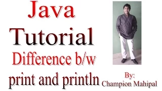 Learn Java Tutorial 9 Difference between println and print function