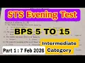 Lagu STS intermediate category paper Evening time part 1 | 7-02-2026 | answer keys | second time |