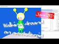 Java 3D How to Make a Little Alien Robot Walk Around on an Asteroid with Source Code
